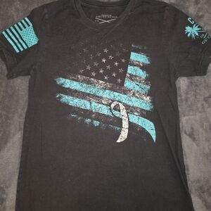 Grunt Style Black T-Shirt with PTSD Ribbon